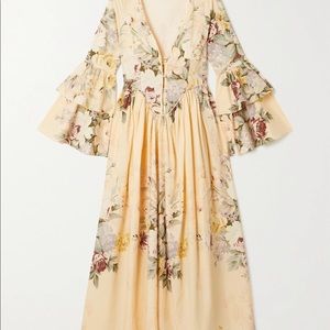 Batsheva + Laura Ashley Bryer Floral-print Cotton-poplin Midi Dress - Cream NWTO